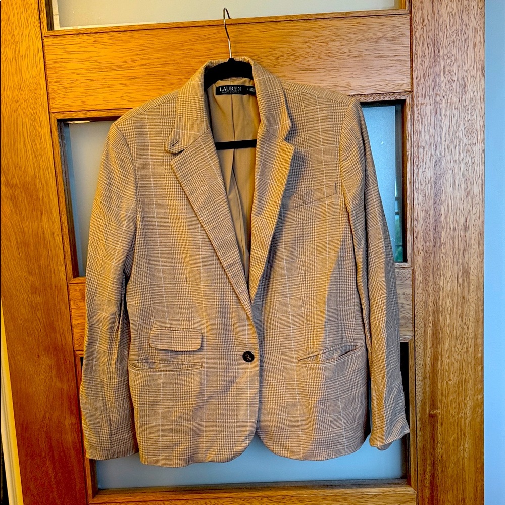 Ralph Lauren Tan Plaid Blazer